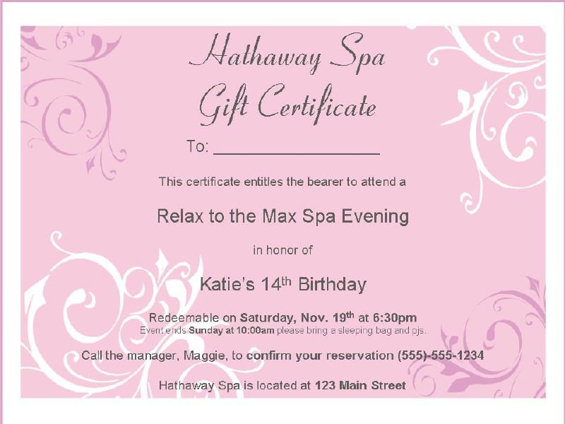 Spa Party Invitation Ideas