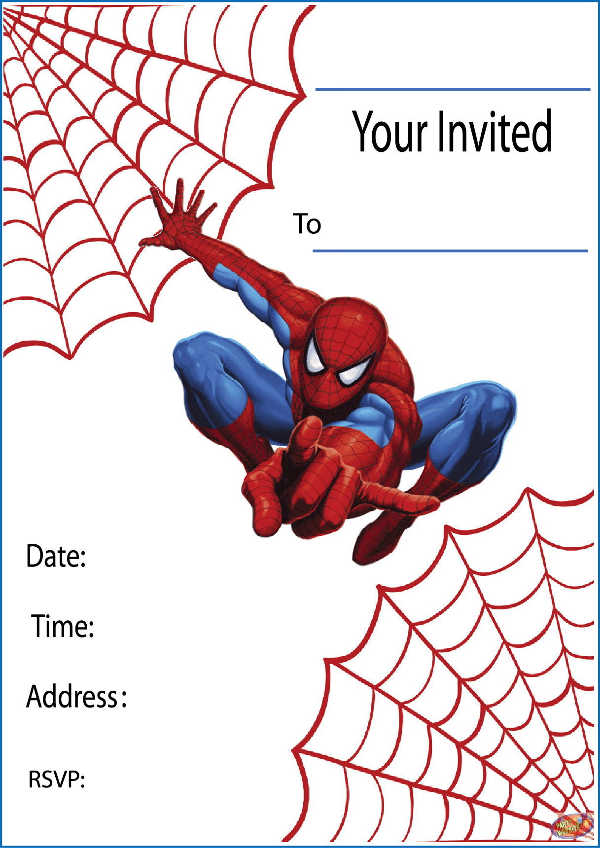 Spiderman Party Invitations Free