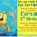 Sponge Bob Birthday Invitation
