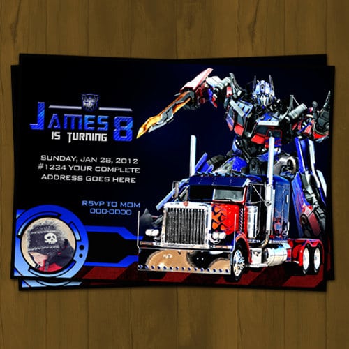 Transformer Party Invitation Templates