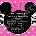 Minnie Mouse Zebra Print Invitation