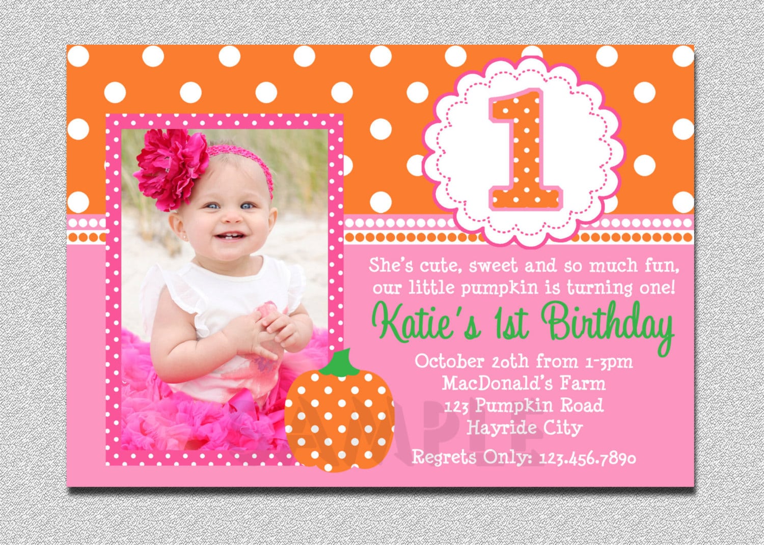 1st Birthday Halloween Invitation