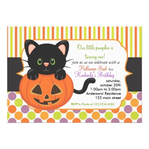 1st Birthday Halloween Invitations Uk