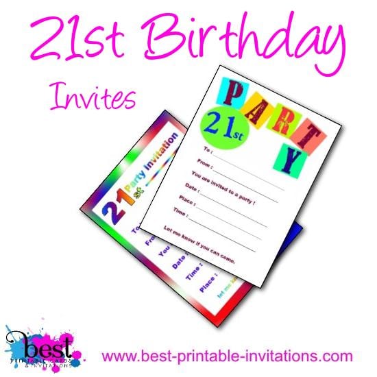 21st Invitations Free Printable