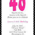 40 Birthday Invitation