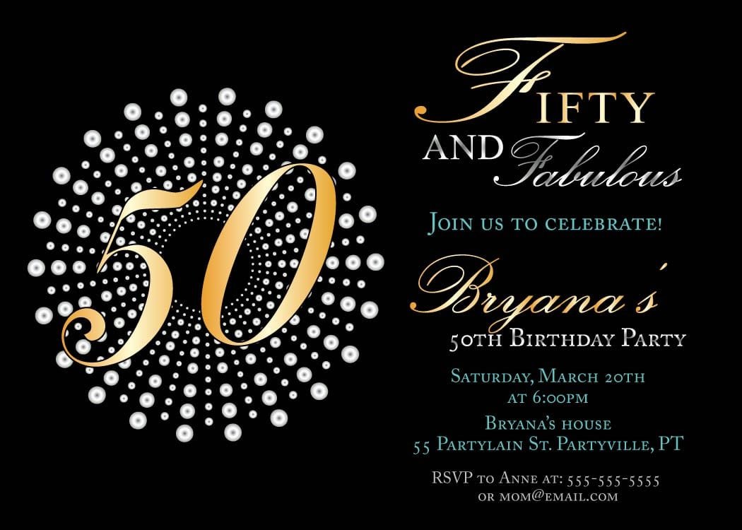 50th Birthday Printable Invitation