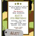 Army Invitation For Boys