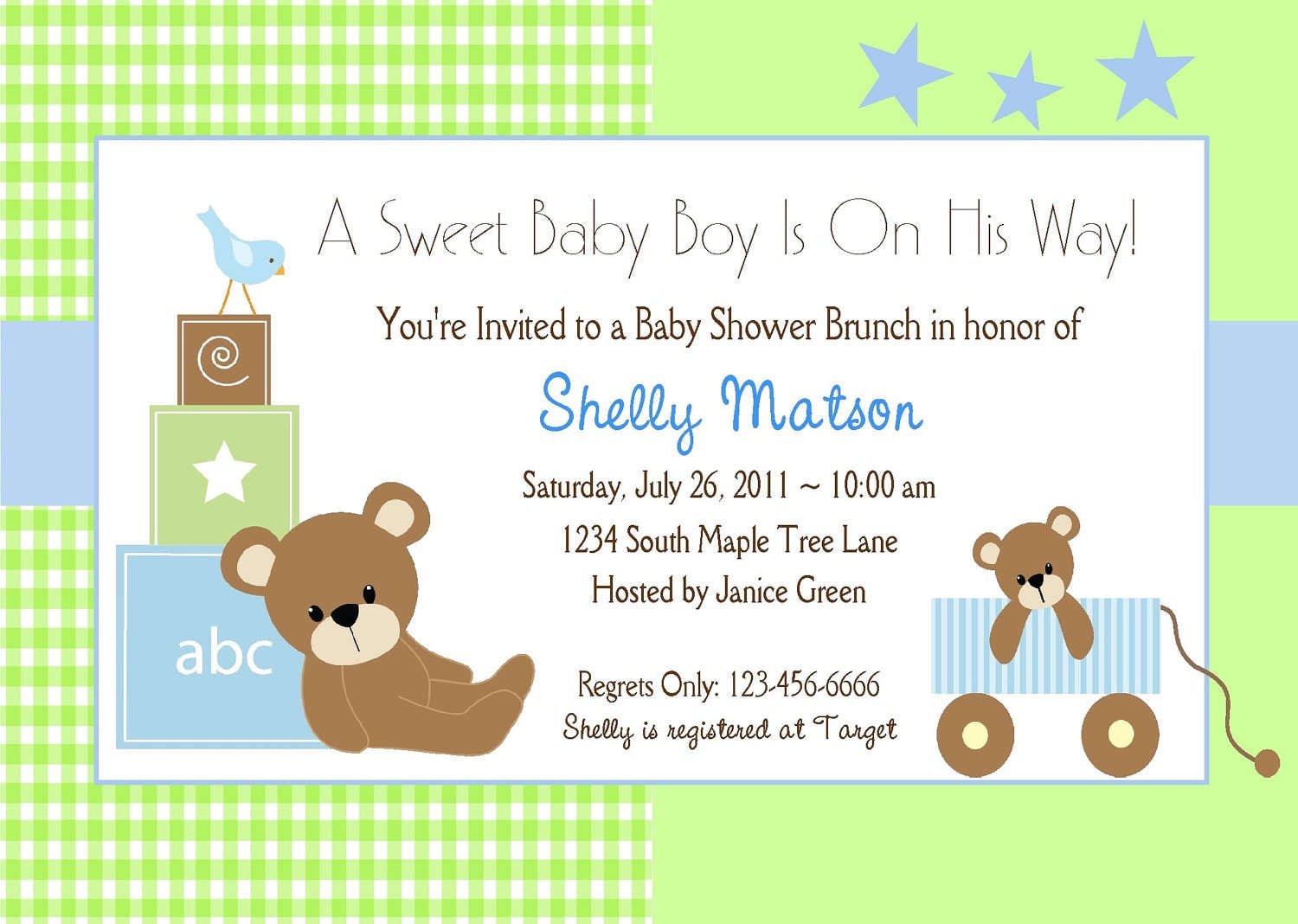 Baby Boy Baby Shower Invitation Templates