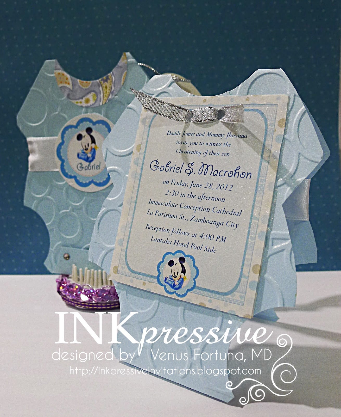 Baby Mickey Mouse Baptism Invitation Baby Mickey Mouse Baptism Invitation