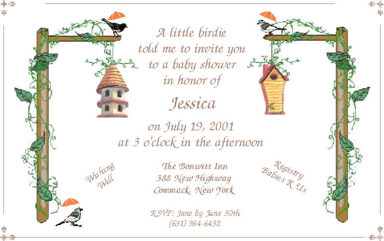 Baby Shower Invitation Cards Samples
