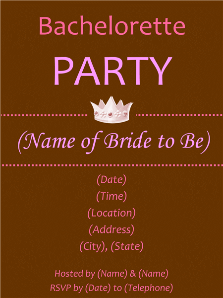 Bachelorette Party Invitation Free Template