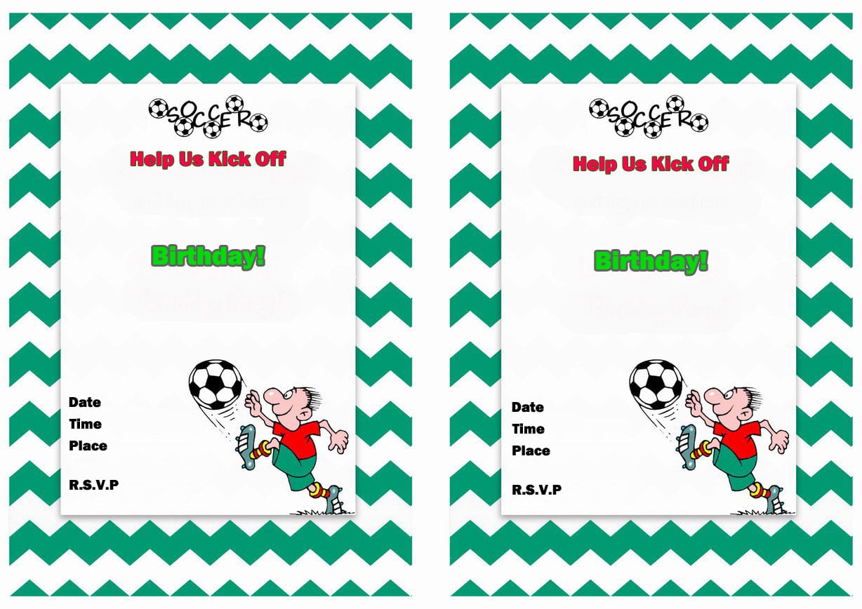 Birthday Invitation Soccer Printable