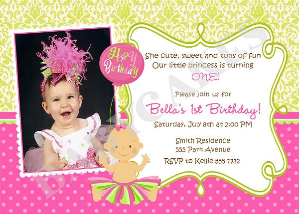 Birthday Invitation Wording For 1st Bday