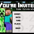 Blank Birthday Invitation Template Minecraft Free