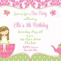 Blank Invitation For A Princess Tea Party