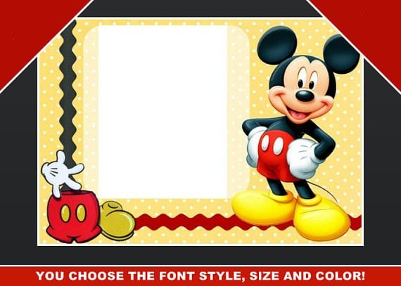 Blank Mickey Mouse Birthday Invitation