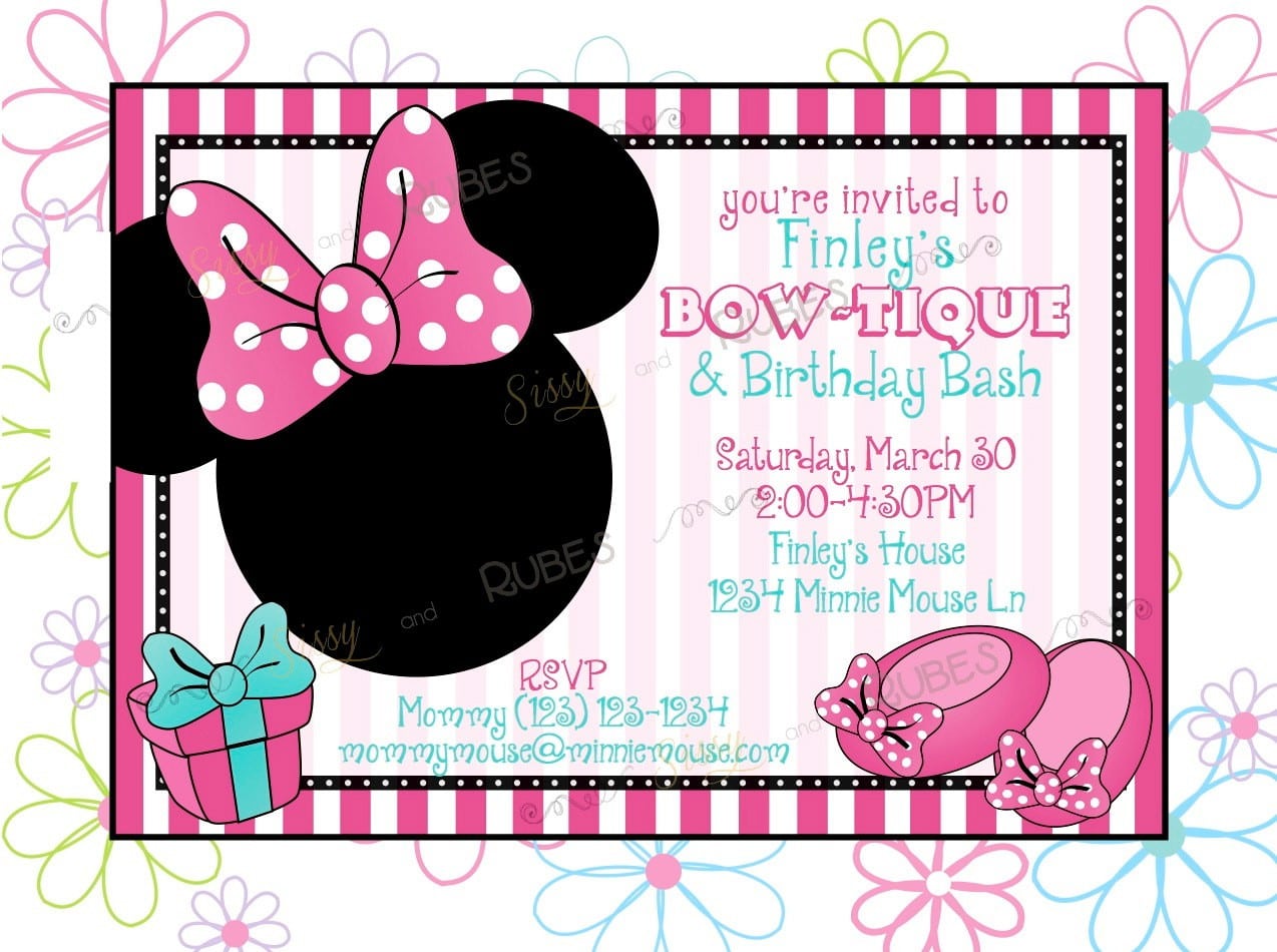 Blank Mickey Mouse Ticket Invitation