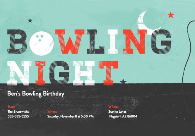 Bowling Party Invitations To Print