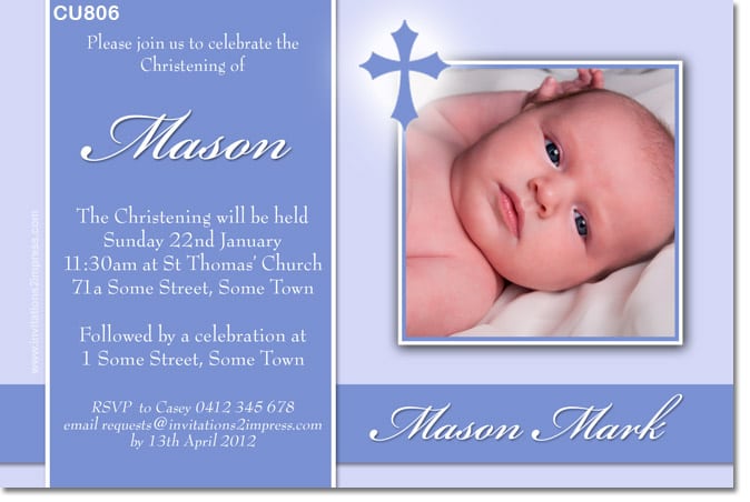 Christening Invitation Free Template