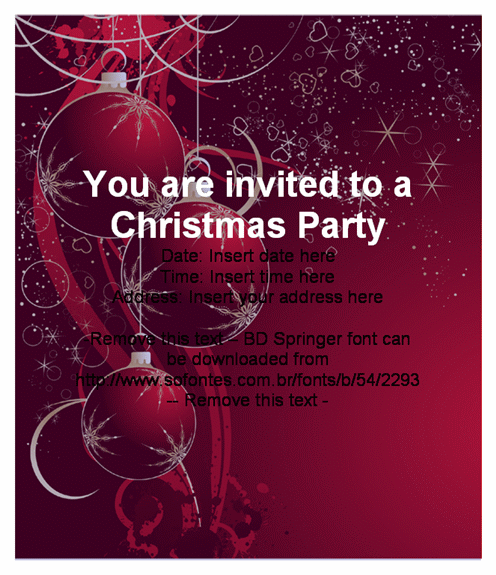 Christmas Party Invitation Card Template