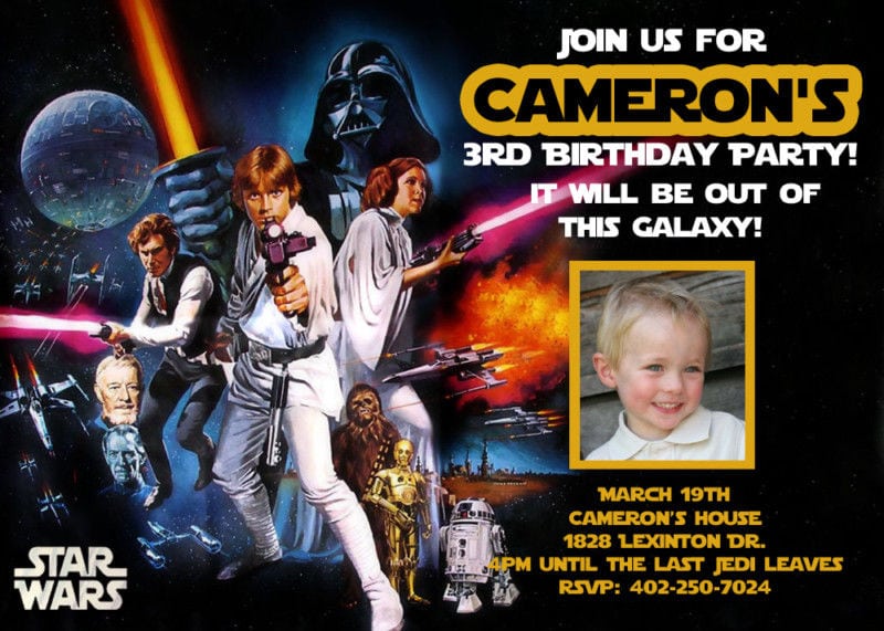 Custom Star Wars Birthday Party Invitations