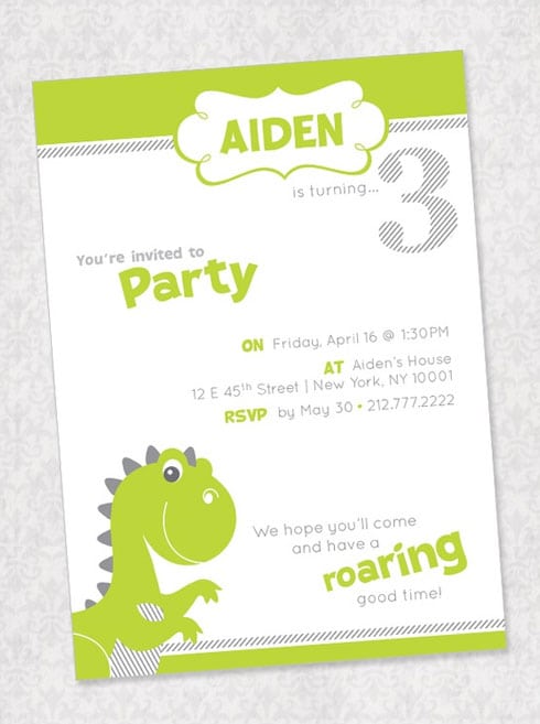 Dinosaur Birthday Invitations