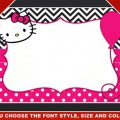 Editable Hello Kitty Birthday Template Invitation