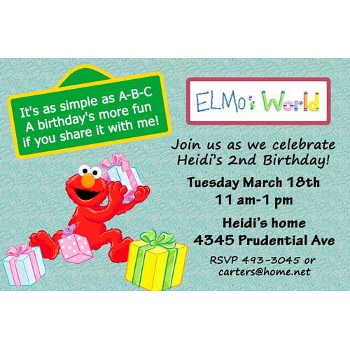 Elmo 1st Birthday Invitations
