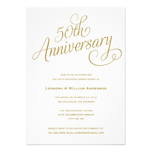 Free 50th Wedding Anniversary Invitation Templates