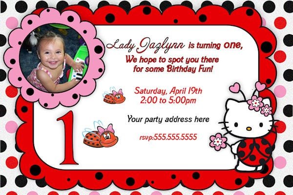 Free Custumize Hello Kitty Birthday Invitation