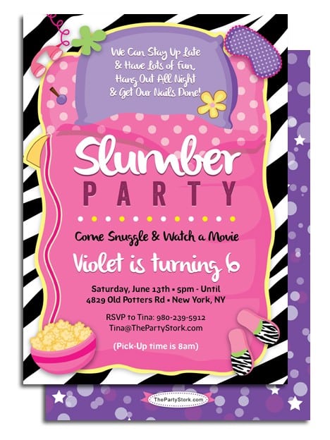 Free Download Slumber Party Invitations