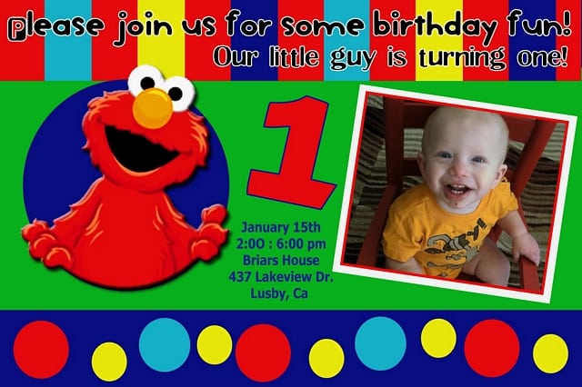 Free Elmo Pool Party Invitation Template