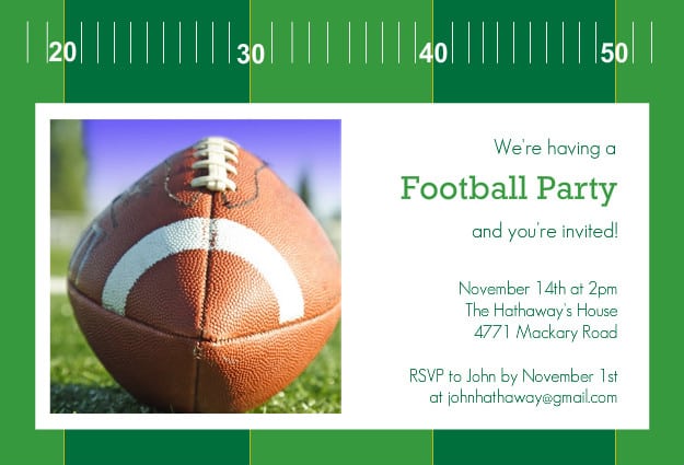 Free Printable Detroit Lions Football Birthday Invitation