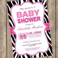 Free Pink Zebra Baby Shower Invitation
