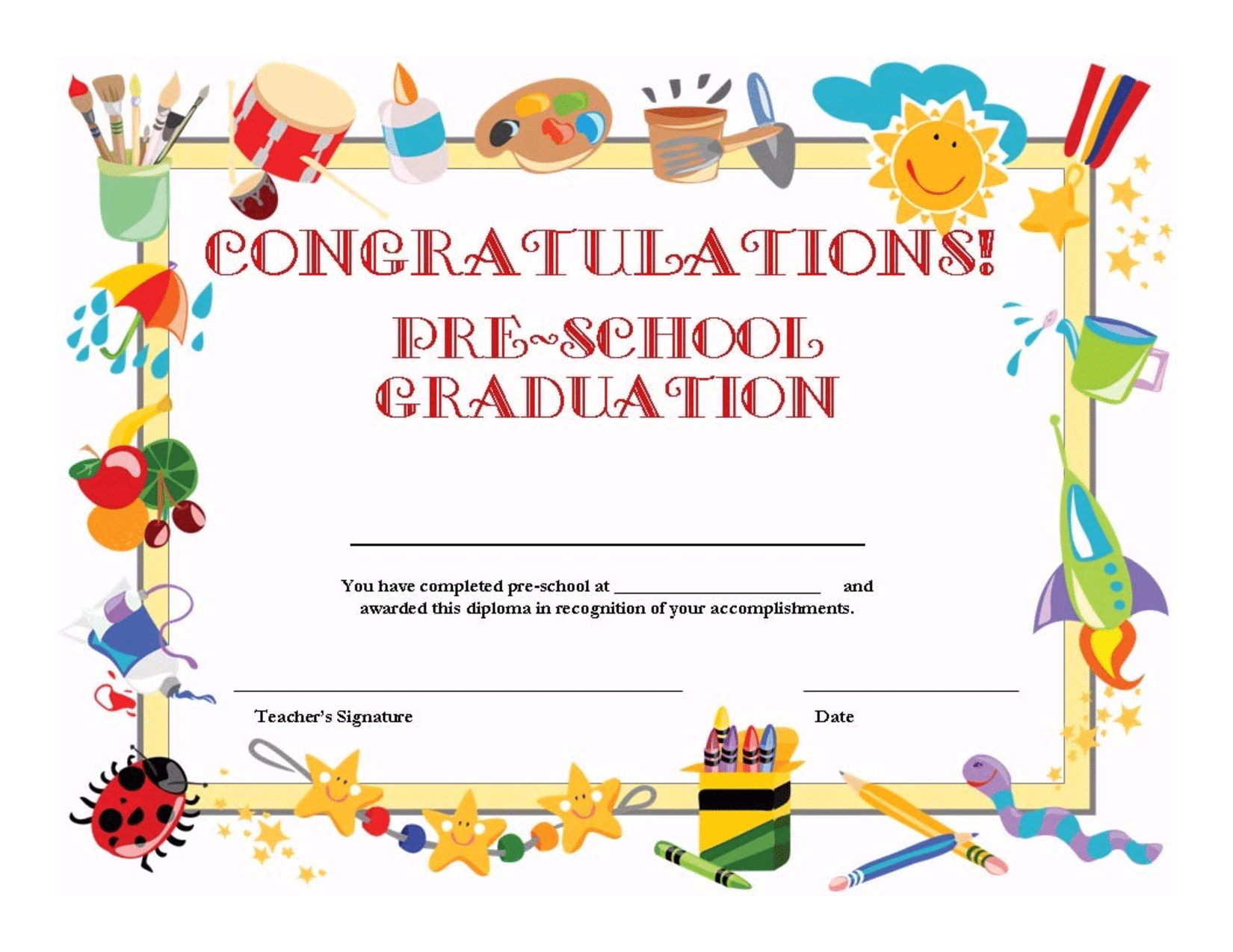 Free Preschool Graduation Invitation Template