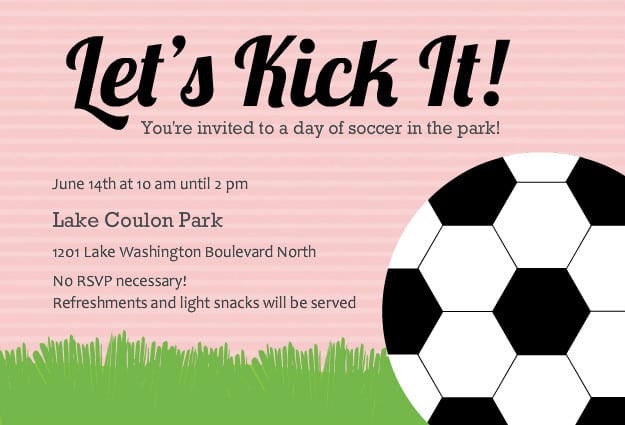 Free Soccer Party Invitations