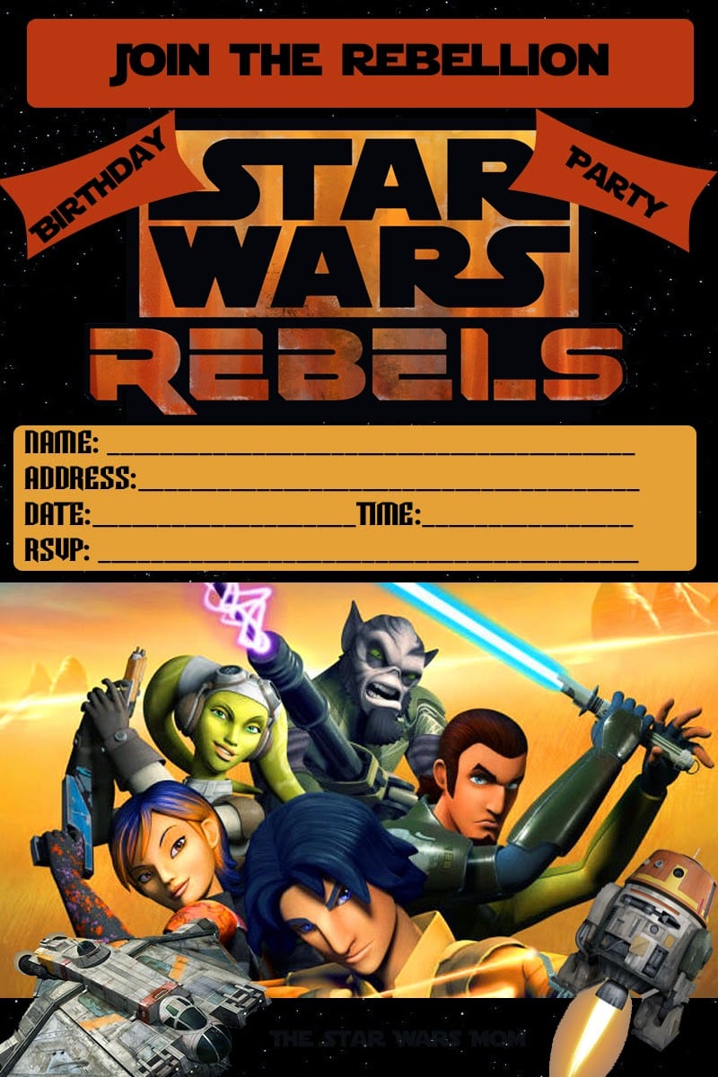 Free Star Wars Party Invitation To Download