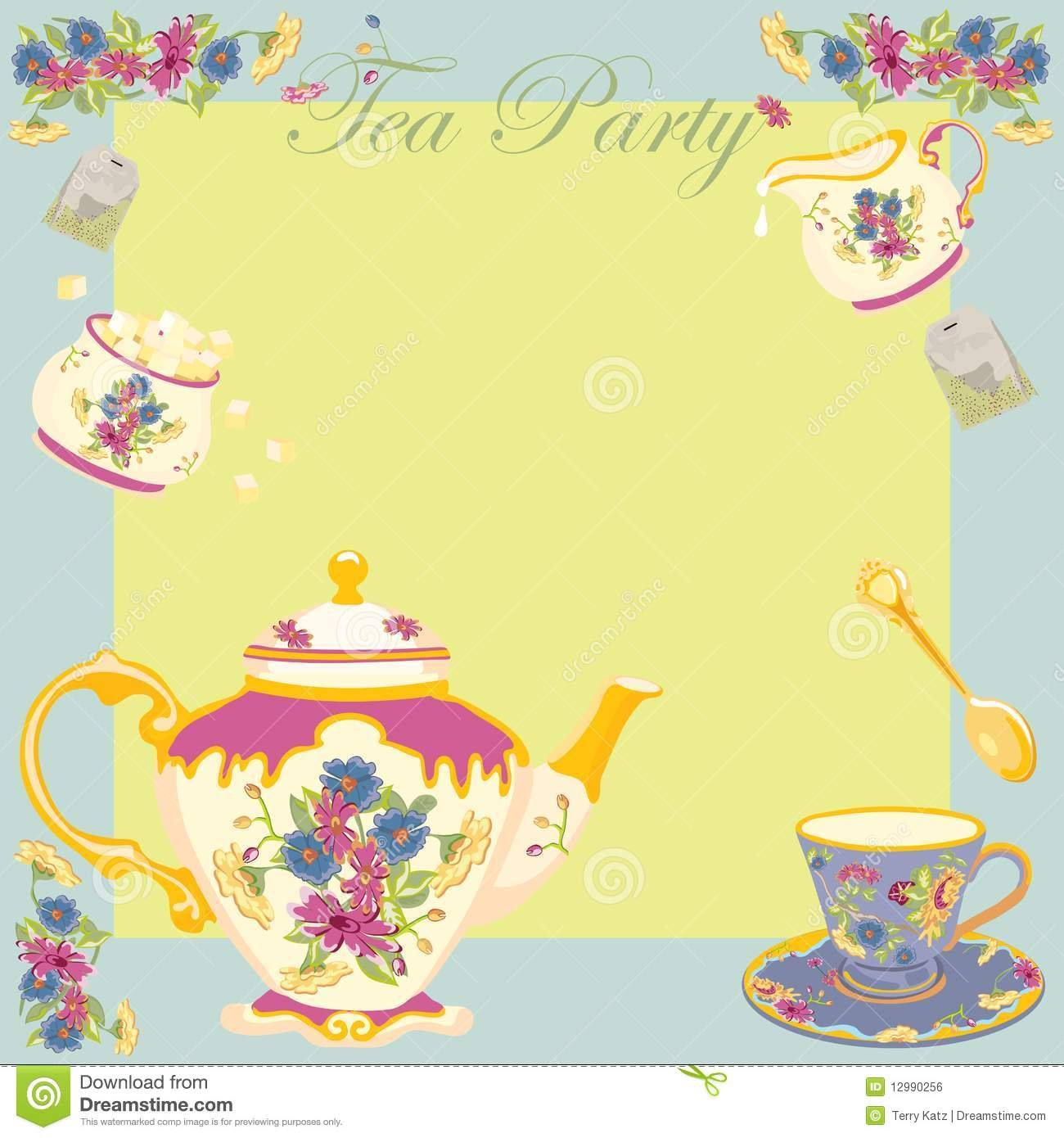 Free Victorian Tea Party Invitation Template