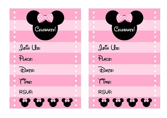 Free Zebra Minnie Invitation Template