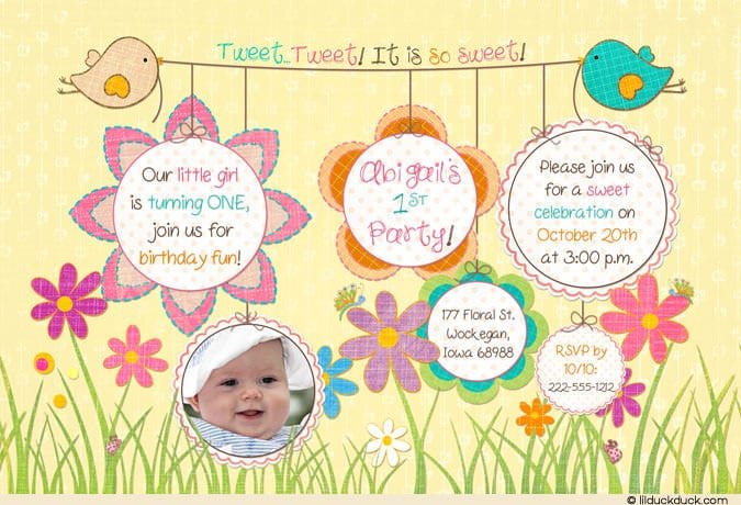 Invitation Birthday Cards For 1 Year Old
