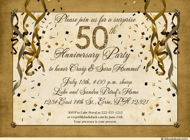 Invitation For 50th Anniversary Party