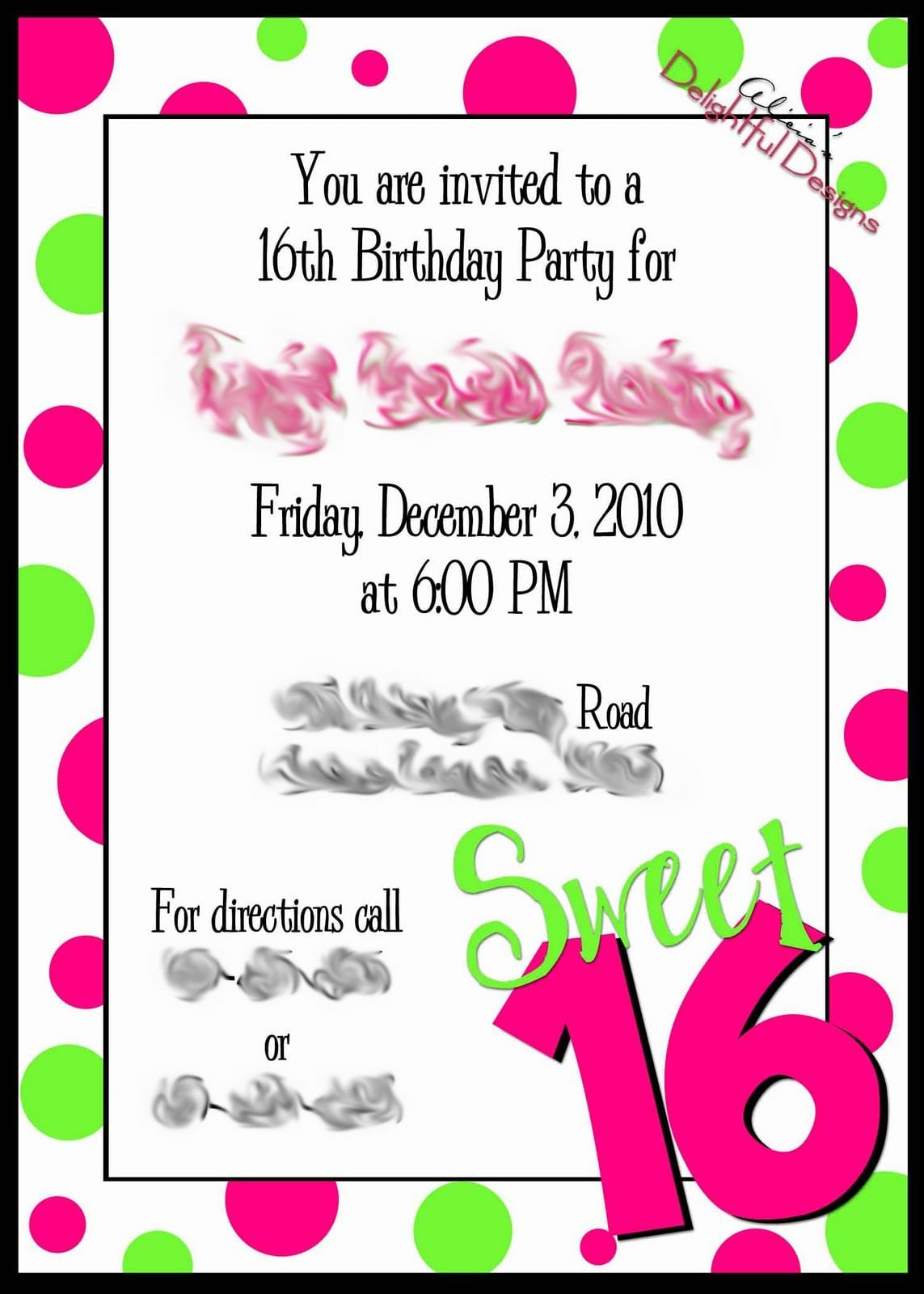 Invitation For Sweet 16 Party