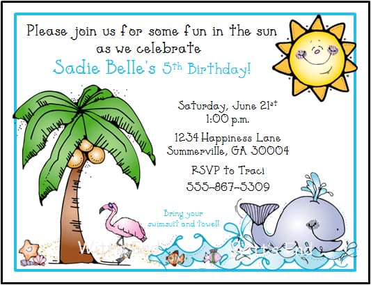 Invitation Wording For A Hawaiian Party