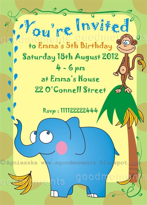 Kid Party Invitations Free