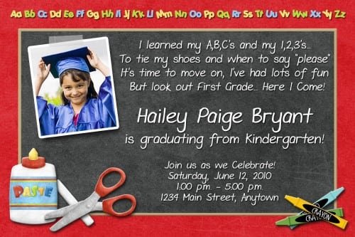 kindergarten graduation invitation templates free 1 - Kindergarten Graduation Invitation Templates Free