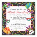 Mardi Gras Beads Pictures Invitation Template