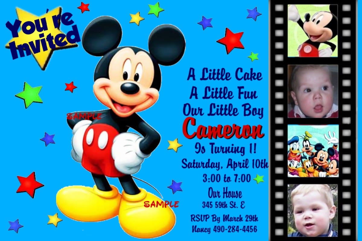 Mickey Mouse Birthday Invitation Wording