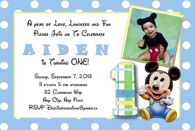 Mickey Mouse Christening Invitation Mickey Mouse Christening Invitation