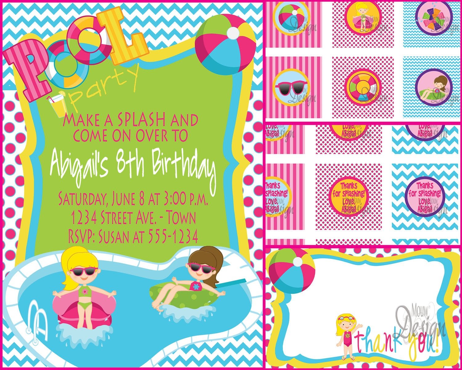 Pdf Birthday Invitation Template Swim