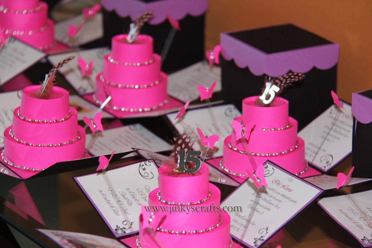 Pink And Purple Quinceanera Invitations